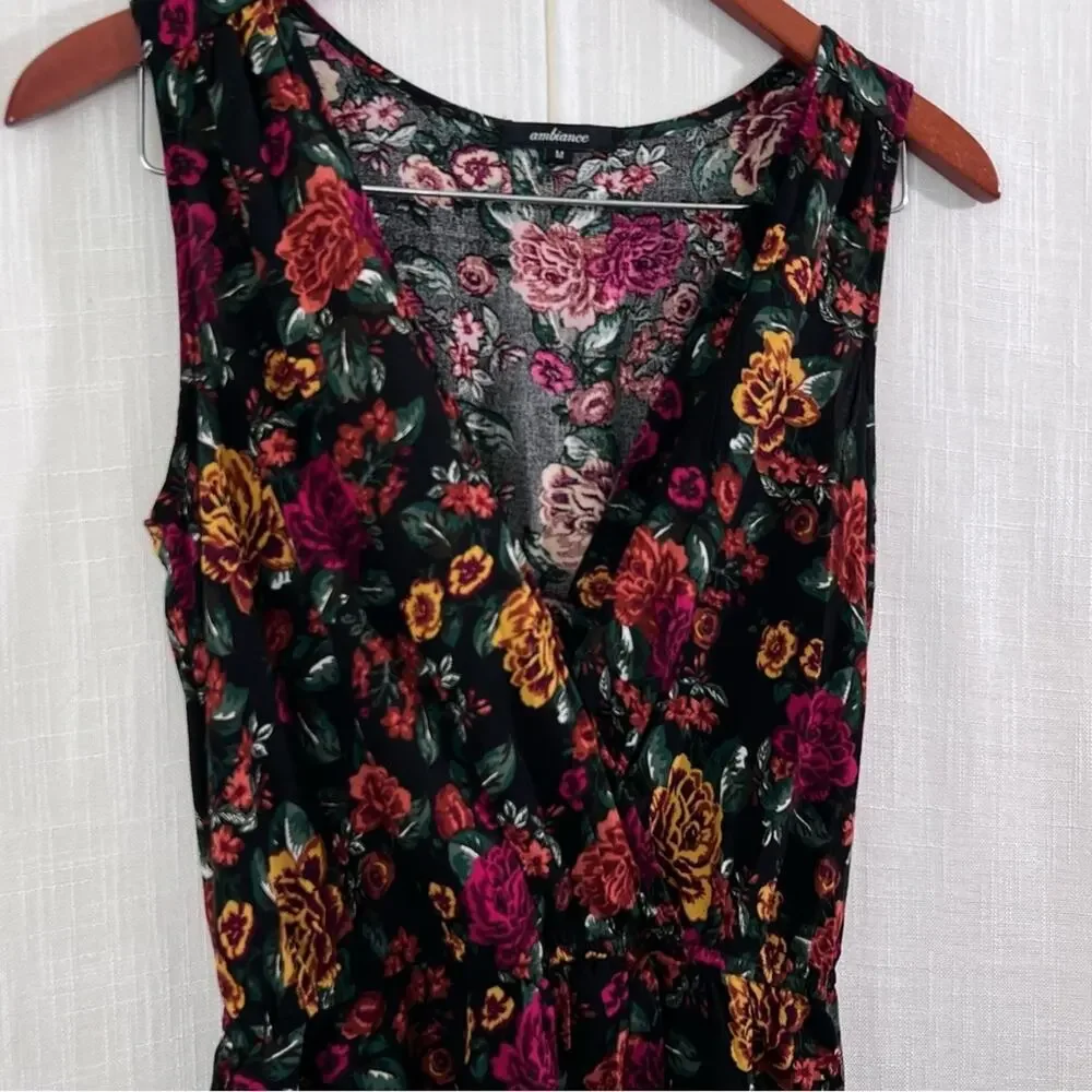 Ambiance Floral Flower Shorts Romper Dress Size M - Picture 7 of 13